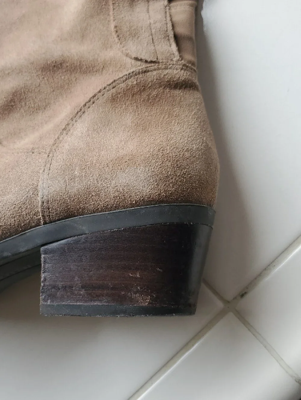 Vince Camuto Bernadine Suede Over The Knee Boots in Taupe